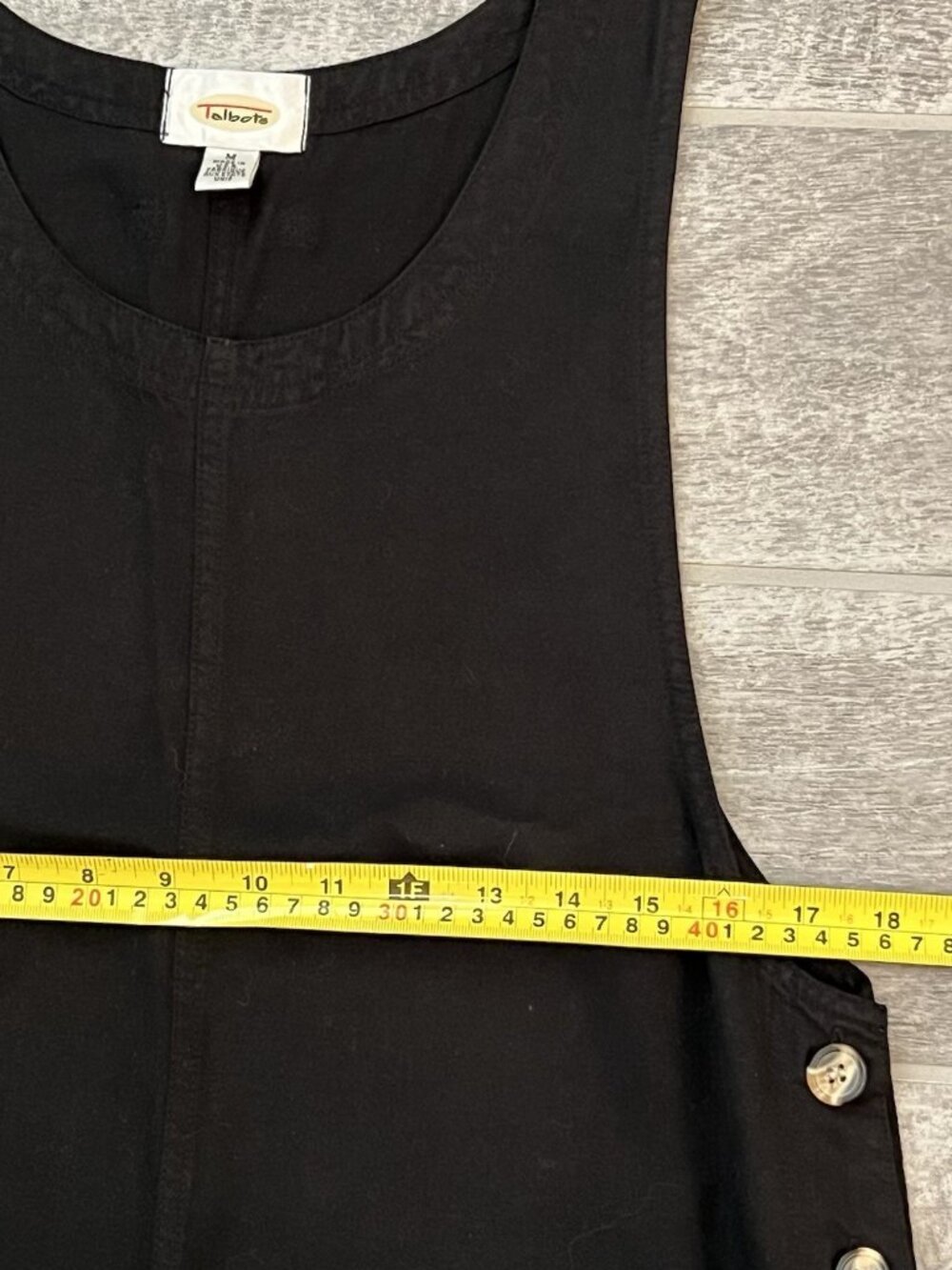 Talbots Women’s Overall Dress Long Size Medium Tencel Maxi Tank Jumper Black - Picture 8 of 9